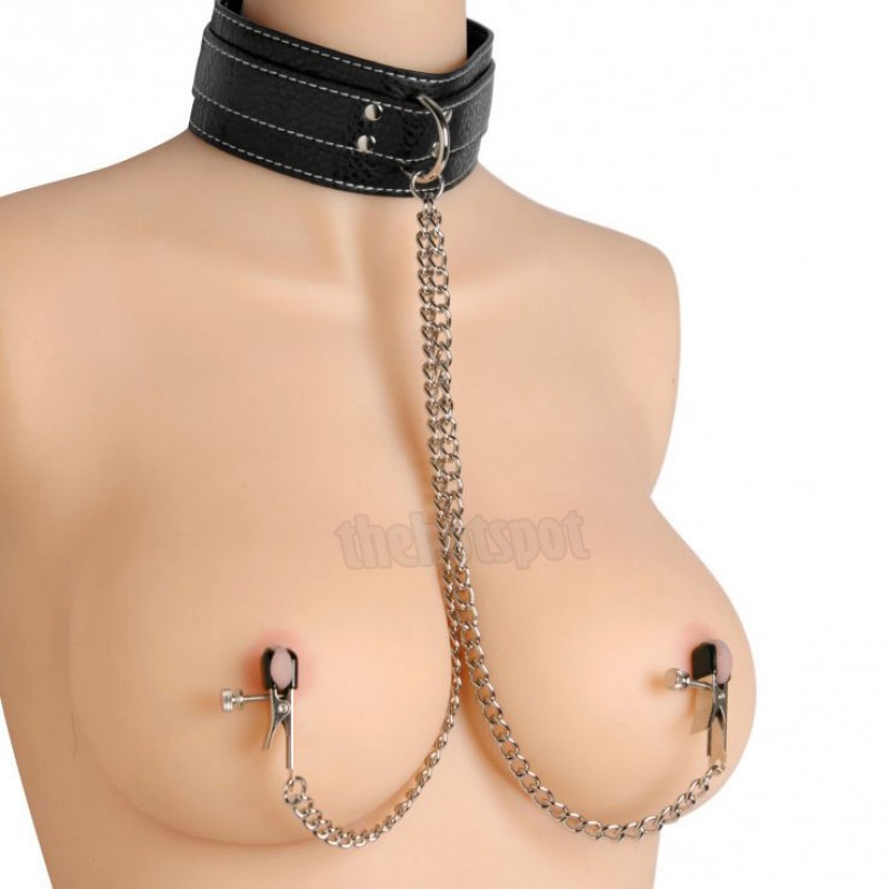 Adora Coveted Collar with Nipple Clamps and Chain